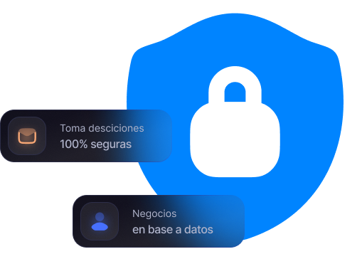 Escudo tecnológico que representa decisiones seguras basadas en datos